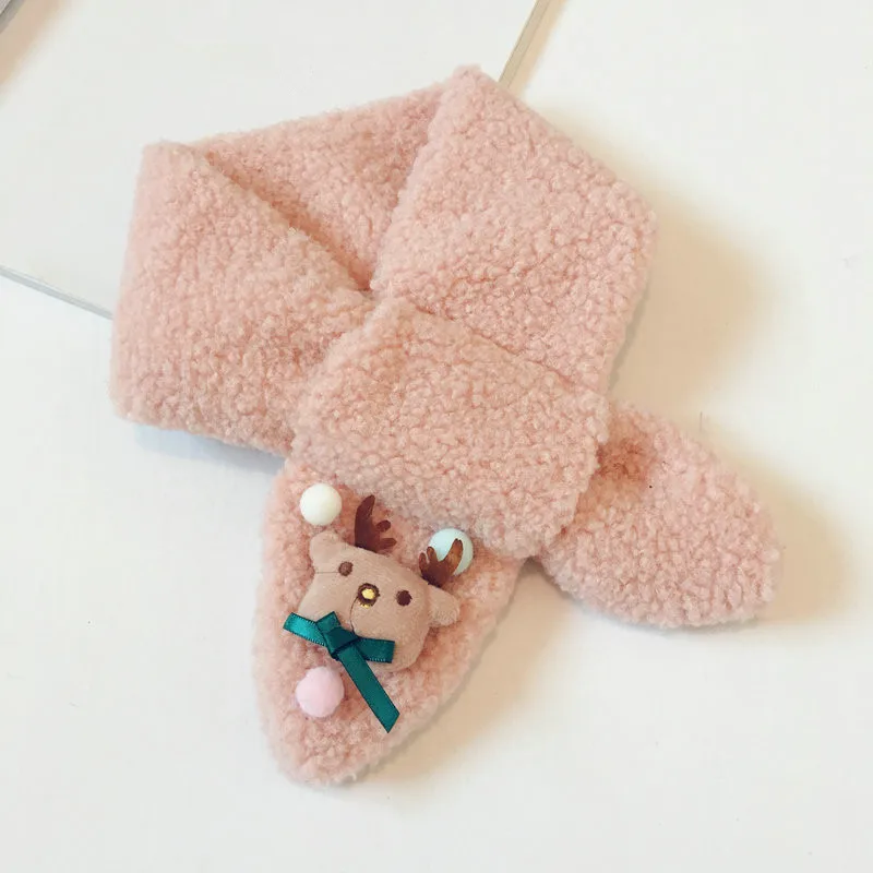 

Autumn and Winter Christmas Children's Scarf Fashion Joker Korean Style Solid Color Ring Scarf for Boy and Girl Scarf