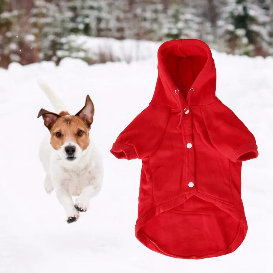 Мягкие Толстовки для собак хлопковая зимняя одежда милой красной собаки