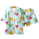 Женская пижама SinChan, женские пижамные комплекты для женщин, летняя одежда для сна из чистого хлопка с принтом, костюмы, шорты, домашняя одежда 2021