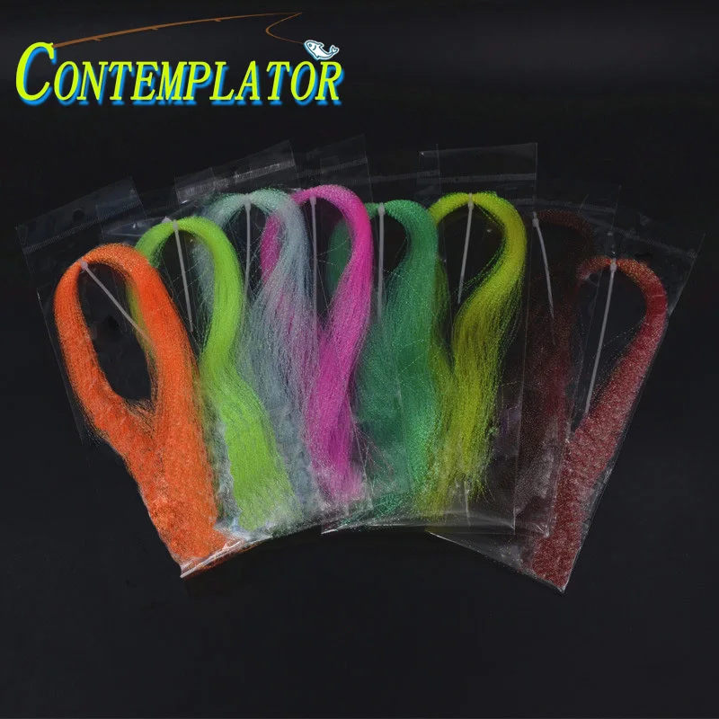 

4pcs 8optional colors Twisted Flash Tinsel Saltwater Fly Tying Materials Holographic Crystal Strands Sabaki Rig Lures