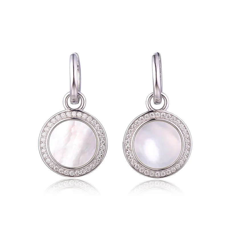 

silver inlay zircon shell ear hook earrings fashion simple temperament women earrings manufacturer wholesale earrings