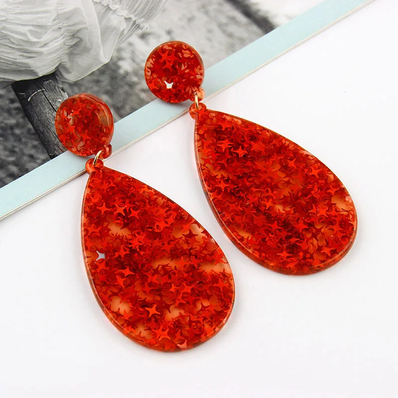 Серьги подвески из акриловой смолы с блестками|Серьги-подвески| |