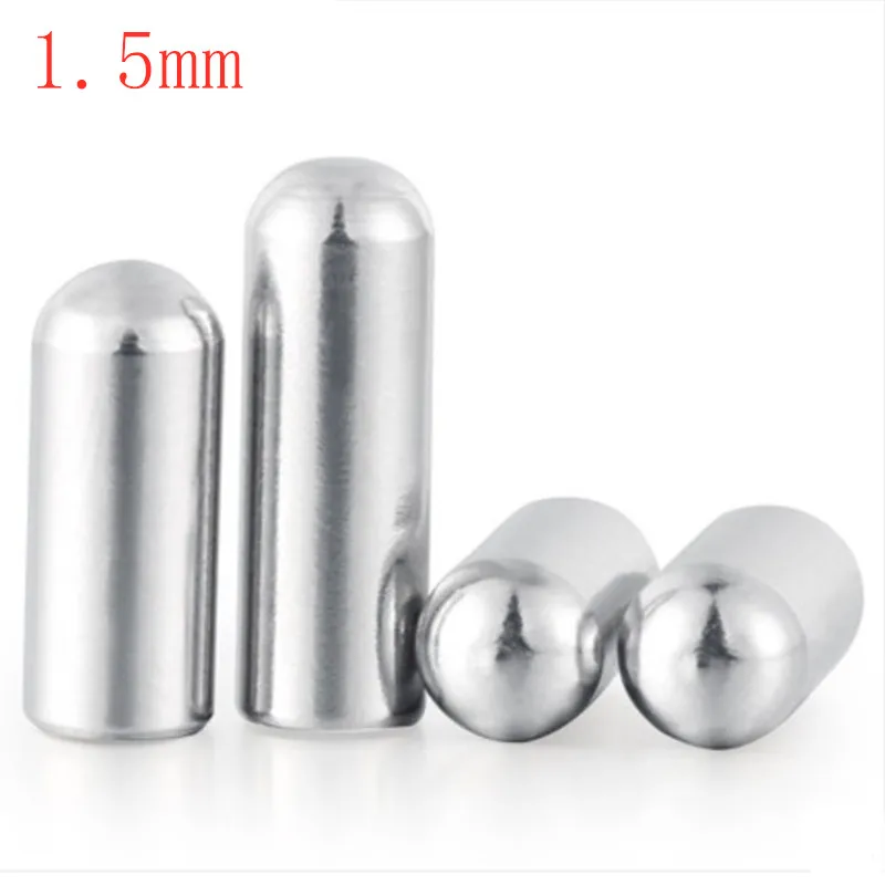 

50pcs/lot 1.5mm stainless steel pcb round head dowel pins cylindrical Pin Tension Roll Pins