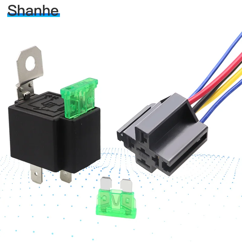 30A DC12V Предварительно проводной 4 Pin релейное монтажное основание Авто релейное гнездо держатель с 2pcs 30A Средний предохранитель