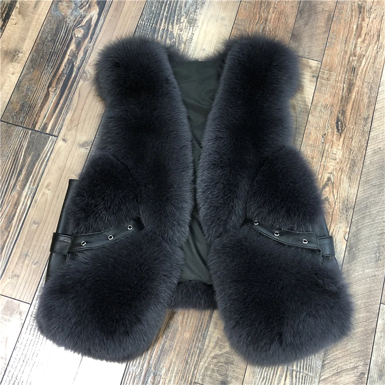 ZDFURS* Женский жилет из натурального меха лисы зимний женский жилет без рукавов натуральная меховая Шуба Женский жилет из натурального меха - Цвет: 12