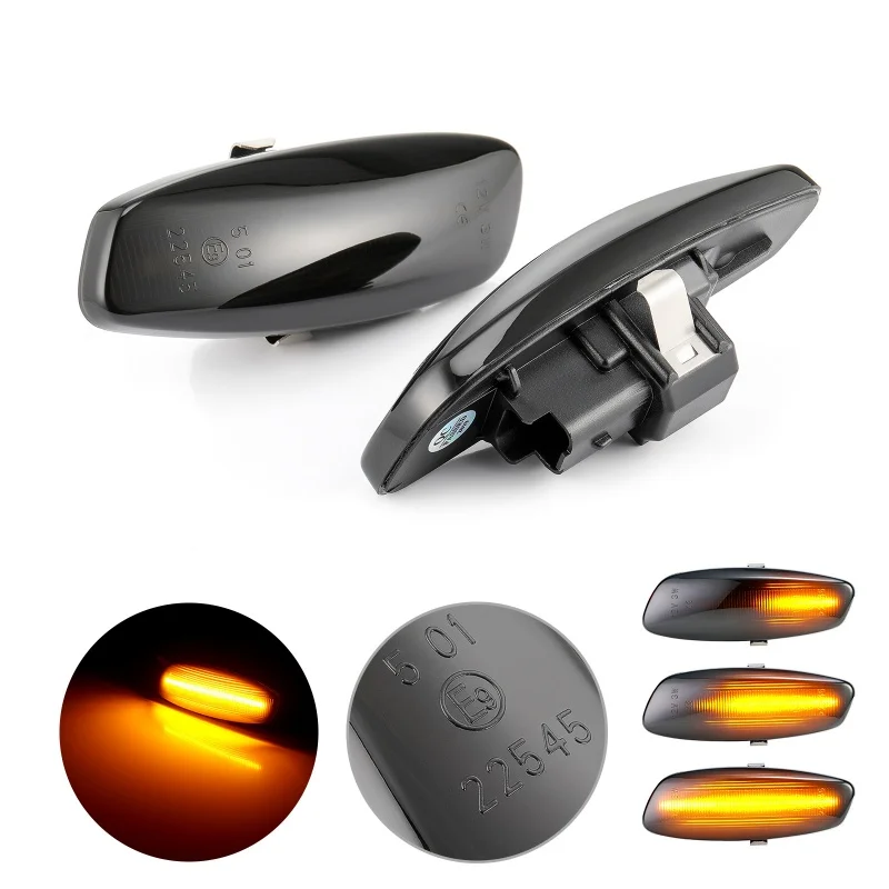 2x Динамический светодиодный габаритный фонарь с поворотным сигналом для Peugeot 207