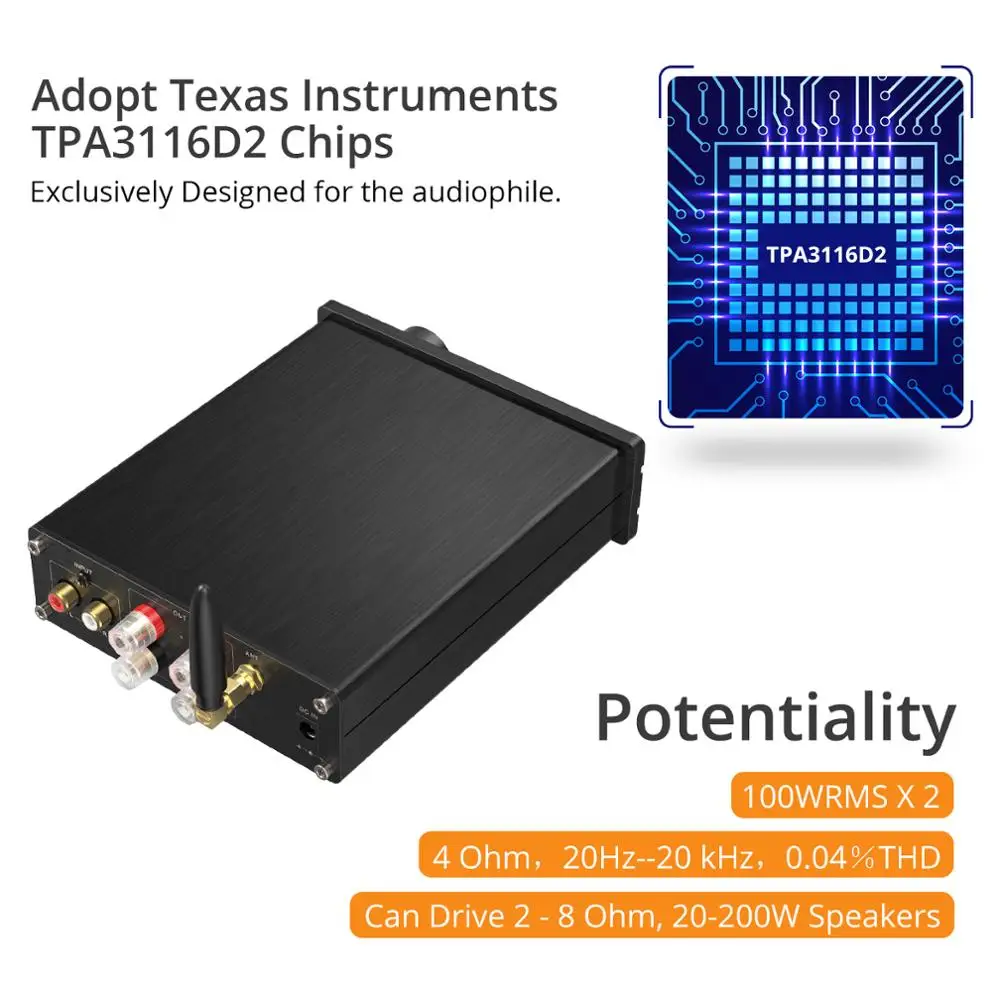 LiNKFOR 100W + усилитель звука Hi-Fi Класс D встроенный Bluetooth-совместимый 5 0 с басами и