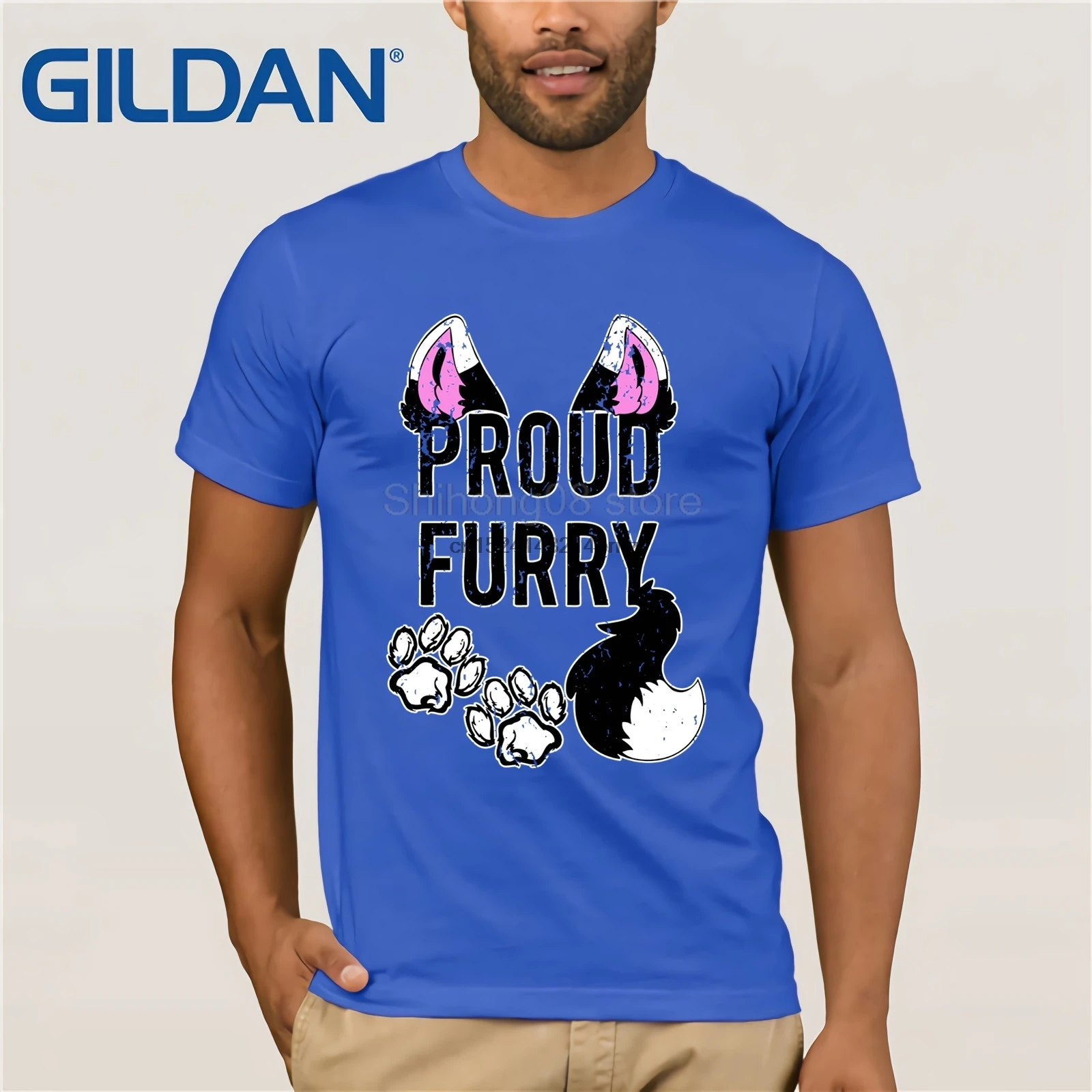 Рубашка Proud пушистая рубашка для косплея с хвостом и ушами хлопковая Футболка