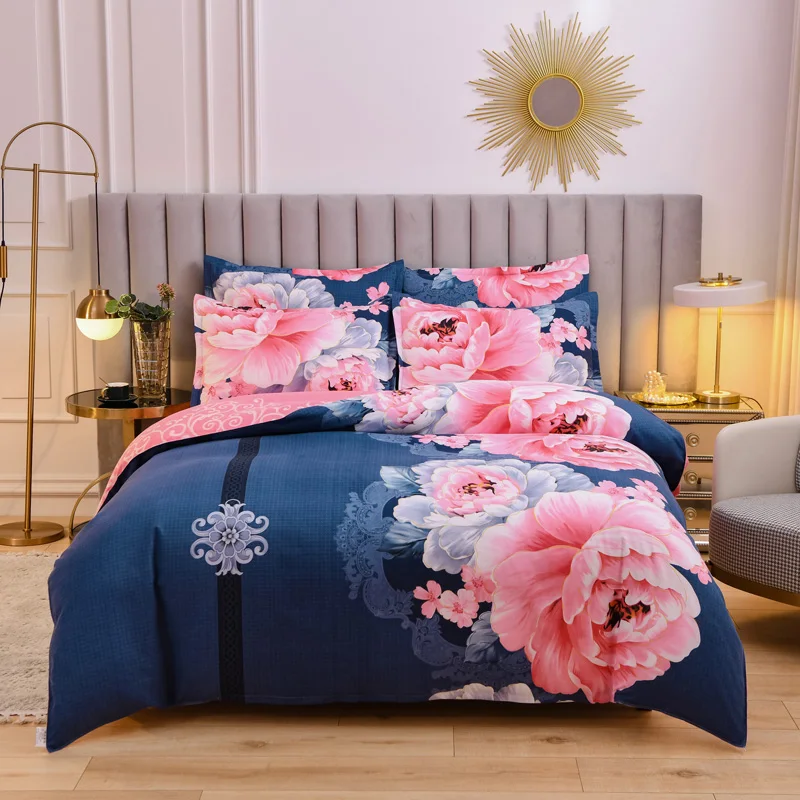 

Q13 Bedding Set With Pillowcase Soft Fiber King Queen Size Bed Clothes Bed Sheet Soft and Comfortable