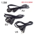 1,5 м компьютерный кабель питания, удлинитель, кабель IEC C13 300 Вт, кабель питания для монитора, принтера Antminer, вилка EU US AU U26 V