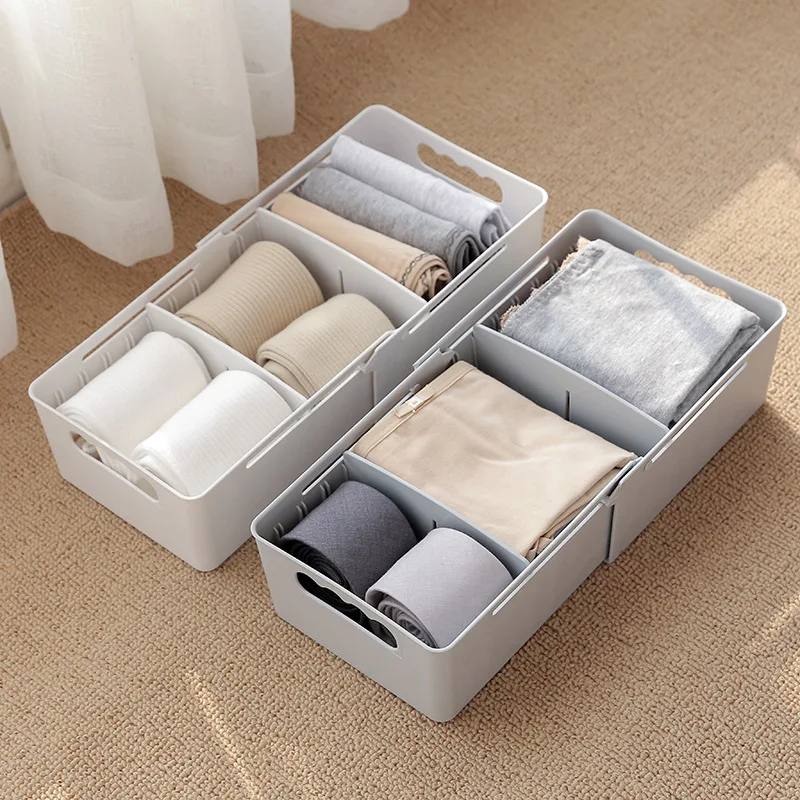 

Scalable Plastic Storage Box For Clothes Desktop Sundries Wardrobe Socks Storage Case Underwear Organizer Storage Box