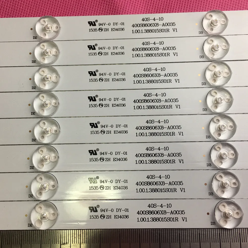 100%NEW good quality LCD TV backlight bar FOR 400S8606X8-A0035 E34036 40S-4-10 1.00.1.388015S01R V1 94V-O DY-01 |