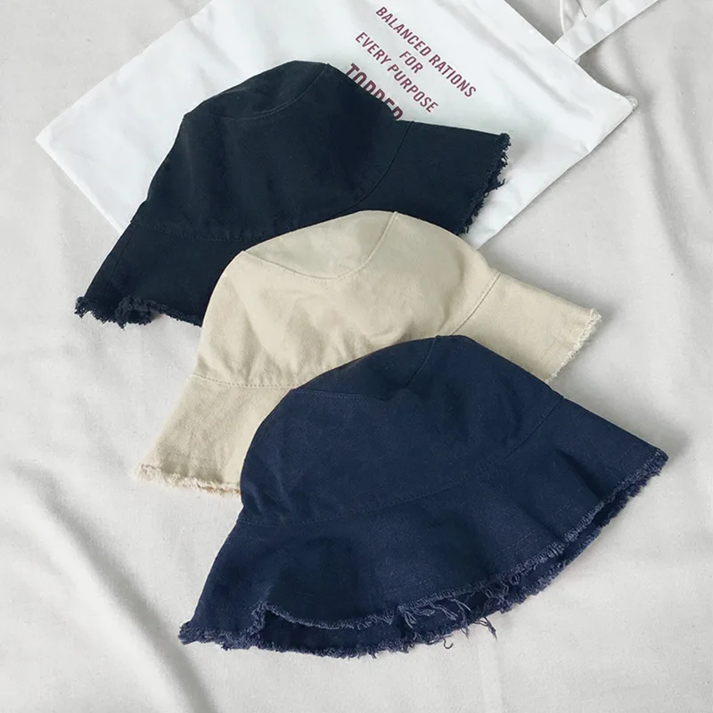 

New Bucket Hats Women Tassel Harajuku Vintage Sun Shading Summer Beach Womens Hat Simple Trendy All-match Solid Travel Cap Gift