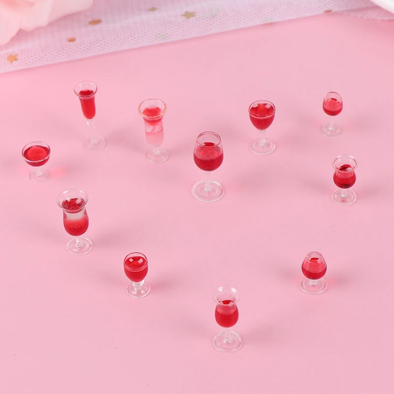 

Mini Red Wine Glass Simulation Cup Drink Model Toy 1/12 Dollhouse Miniature Accessories Decoration