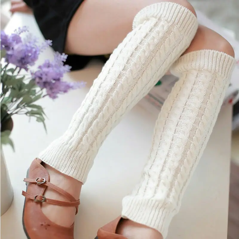 Hot Leg Warmer Women Warm Knee High Winter Knit Crochet trico Beenwarmers Legging Boot winter wool Slouch leg warmers for girls