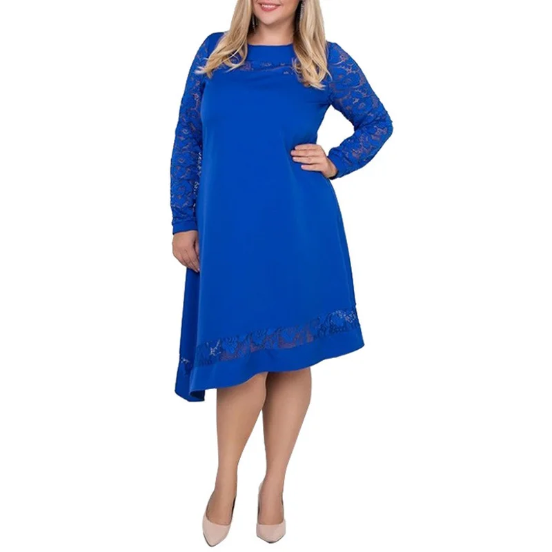 

Модное осеннее платье с длинным рукавом, кружевное однотонное асимметричное платье-свитер до колена, женское праздвечерние чное платье, мо...