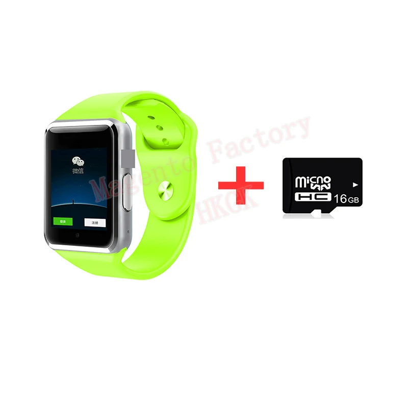 Green add 16TD Card A1 Смарт-часы Bluetooth наручные спортивные часы SIM TF телефон наручные часы камеры для Apple iPhone Android samsung мужчины Wach - Цвет: Green add 16TD Card