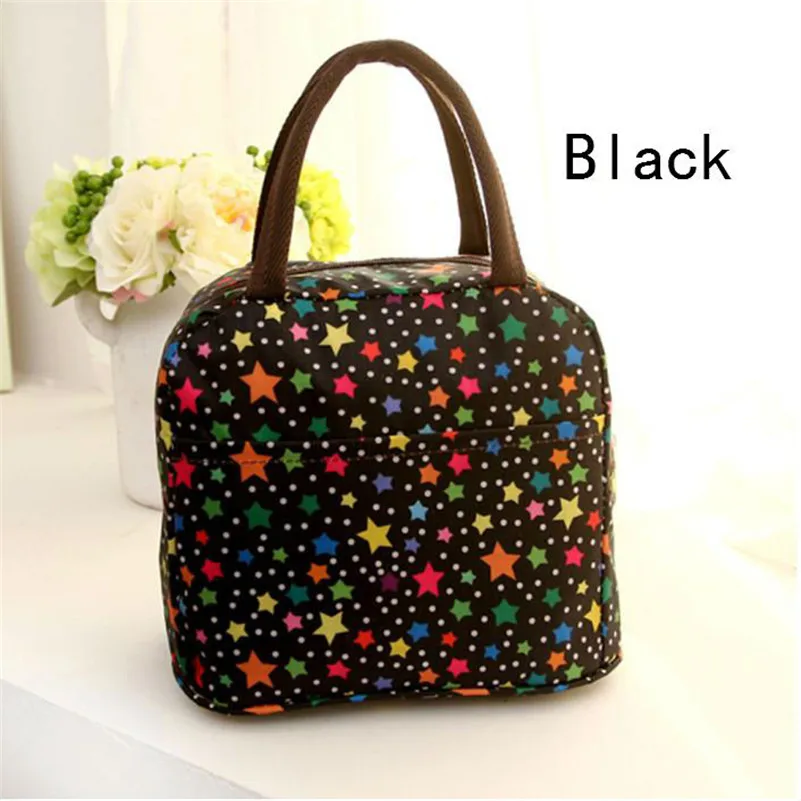 Новый ланч-мешок для пикника Термосумка пищи цветочный узор портативный