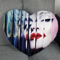 madonna singer pillow case heart shaped zipper pillow cover satin soft no fade pillow cases home textile decorative