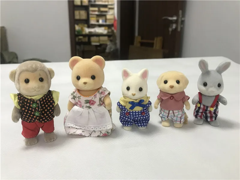 Geniune Sylvanian Family 10 шт. пушистые фигурки набор собак/Squrriels/Bear/Mouse/Sheep случайные новые