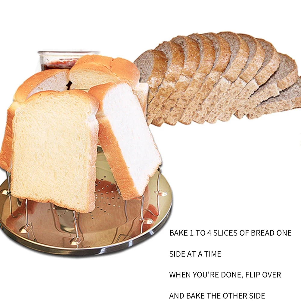 

Folding Simple Portable Stainless Steel Toast Rack Outdoor Camping Toaster Grill Multi-Purpose Stove Grill 2021 Hot Sale