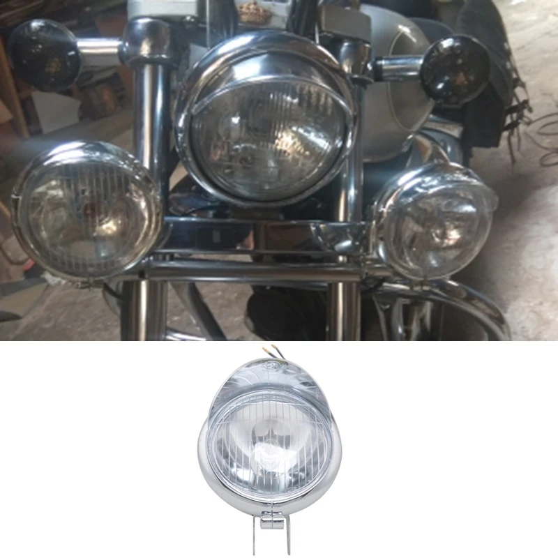 

1 Pair Chrome Motorcycle Fog Lights Headlight Lamp Universal DC12V for Universal Motorcycles Angel Eye Fog Spot Lamp