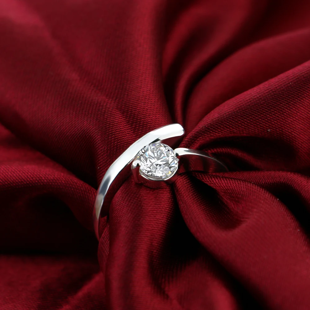 

Spring New Women's Minimalism 5-8# Original 925 Sterling Silver Ring Noble Cubic Zircon Inlaid Wedding Rings Engagement Gifts