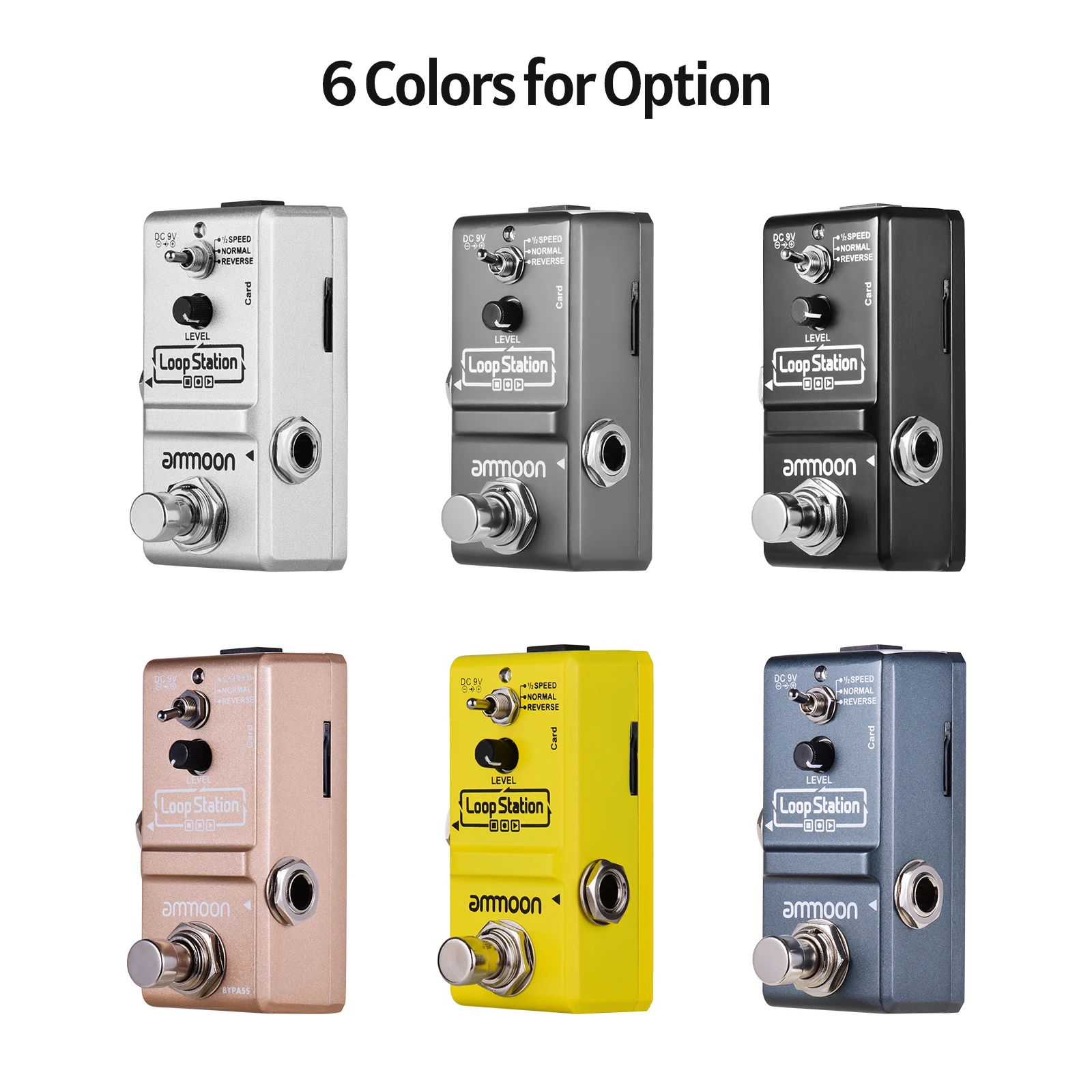 

ammoon Loop Station Mini Guitar Looper Effect Pedal 10 Minutes Recording Time 3 Working Modes True Bypass Full Metal Shell