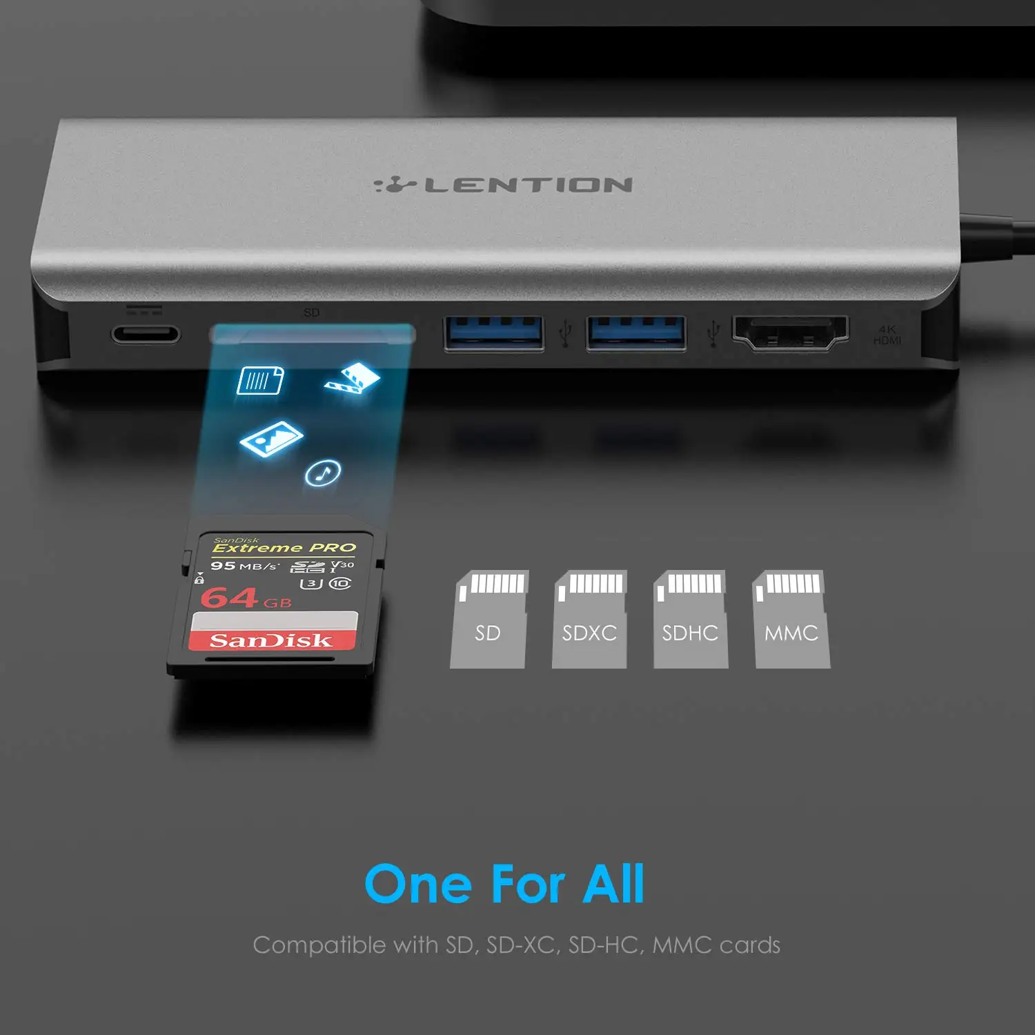USB C цифровой AV мультипортовый концентратор с 4K HDMI 2 3 0 кардридер Type зарядка