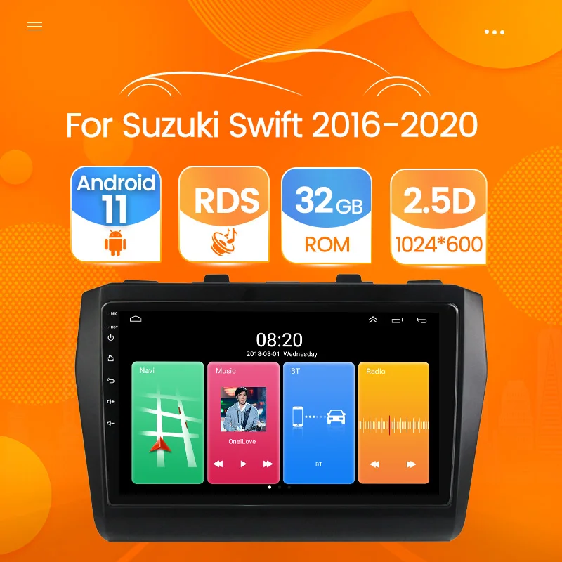Carplay + Авто 2G 32 ГБ Android 11 RDS автомобильное радио для Suzuki Swift 5 2016 - 2020 все в одном GPS