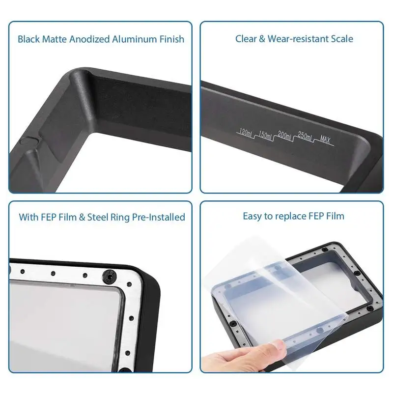 

Ender printer Upgrade Parts LD-002R/LD-002H 3D Printer Resin Vat Set FEP Film and Covers Durable Modular Replacement Part