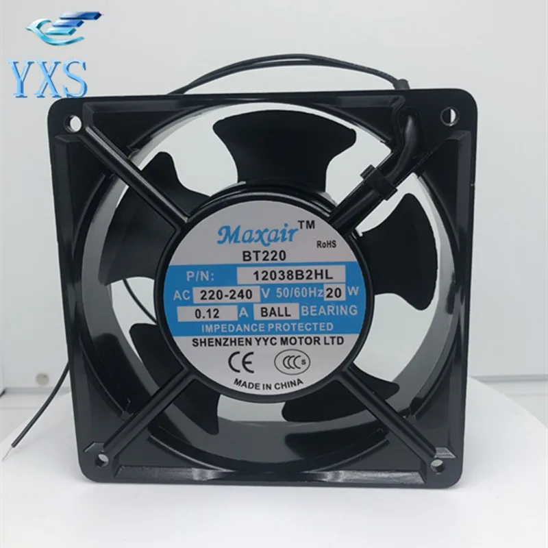 BT220 PN12038B2HL AC 220 V-240 V 20W 0.12A 12 см 12038 120*120*38 мм двойной шарикоподшипник Вентилятор охлаждения