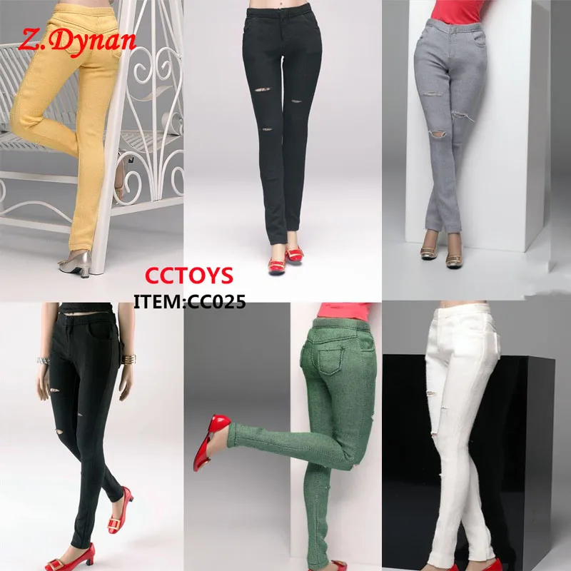 

CCTOYS CC025 1/6 Scale female clothes casual Hole tight pants Slim-fit jeans fit 12 inches TBL PH action figure