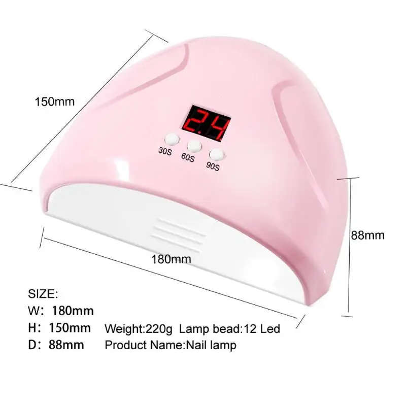 36 Вт Светодиодная УФ-лампа для ногтей с 12 шт. светодиодами женщин гель маникюра