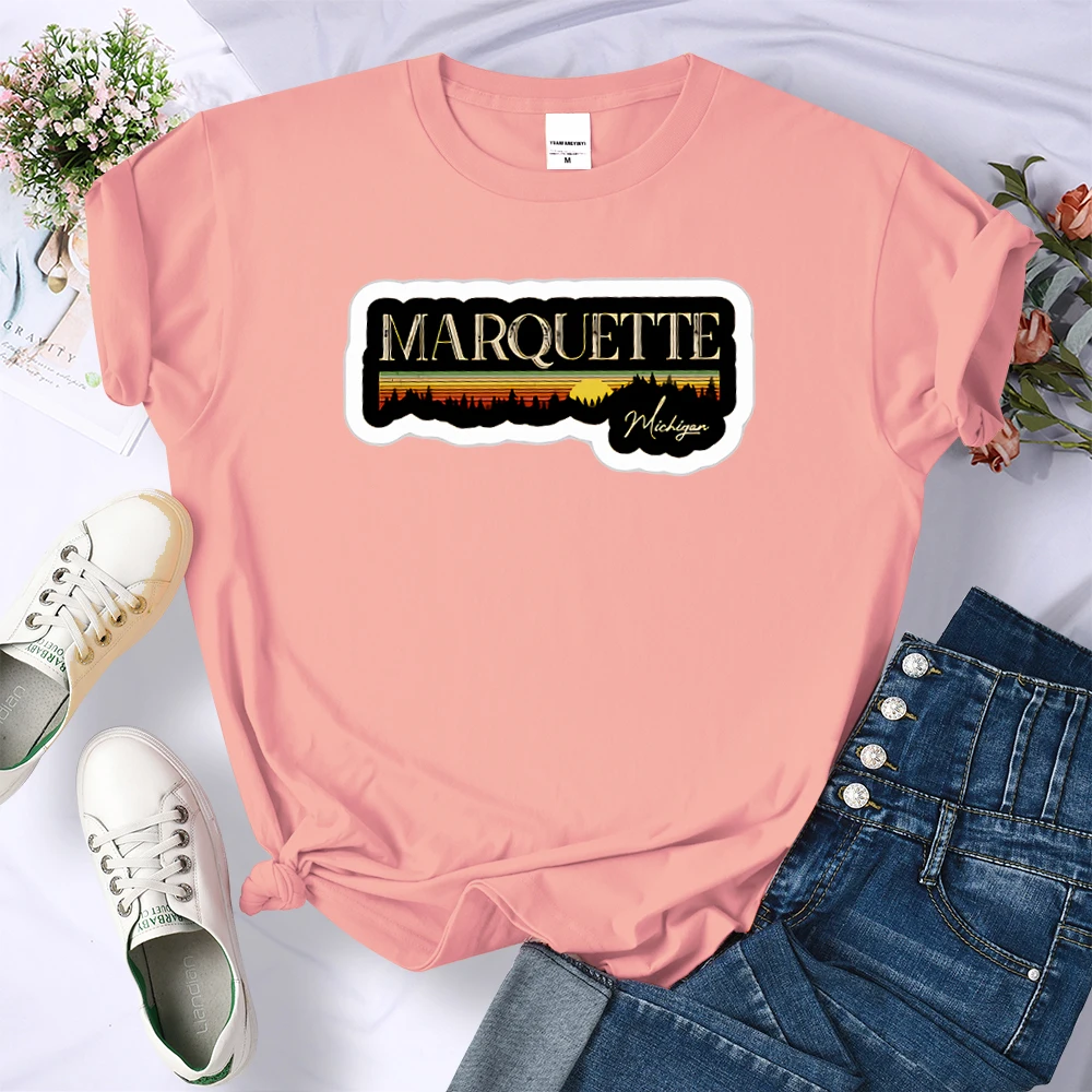

Selling Marquette Printing Tshirt Woman Loose Comfortable Short Sleeve Retro Summer Tshirts Casual Soft Fashion T Shirt Female