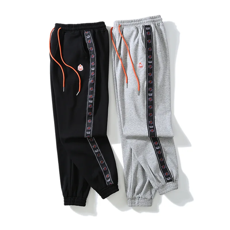 

2020 winter New Plush amp; thickened string standard webbing for men and women students' Sports & Leisure cotton pants