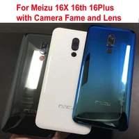 best quality back battery cover housing door rear case with camera frame glass lens for meizu 16x 16th 16plus sticker adhesive