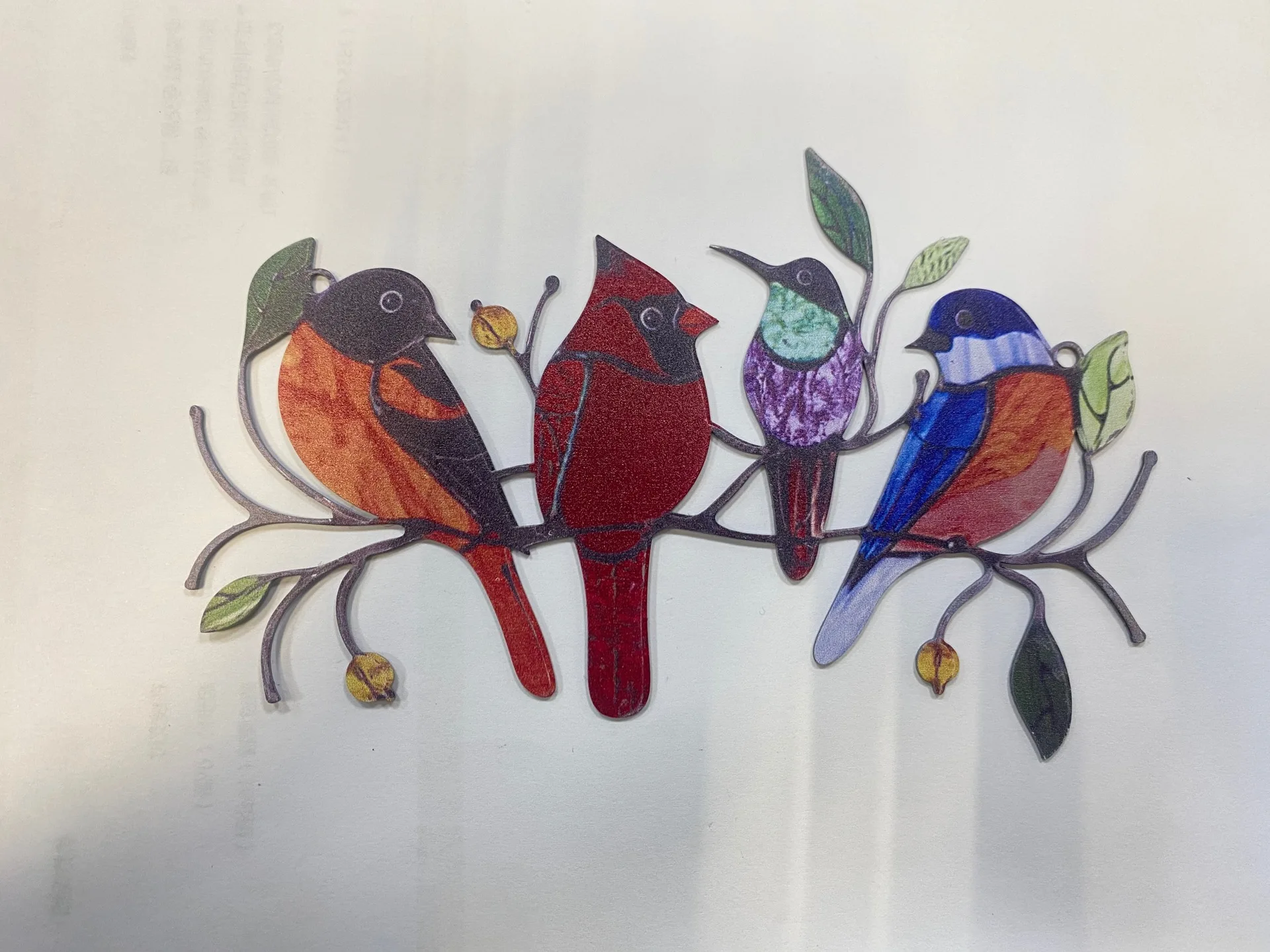 new style iron metal stained glass bird window hangings stained glass window hanger bird house decoration dropshipping free global shipping