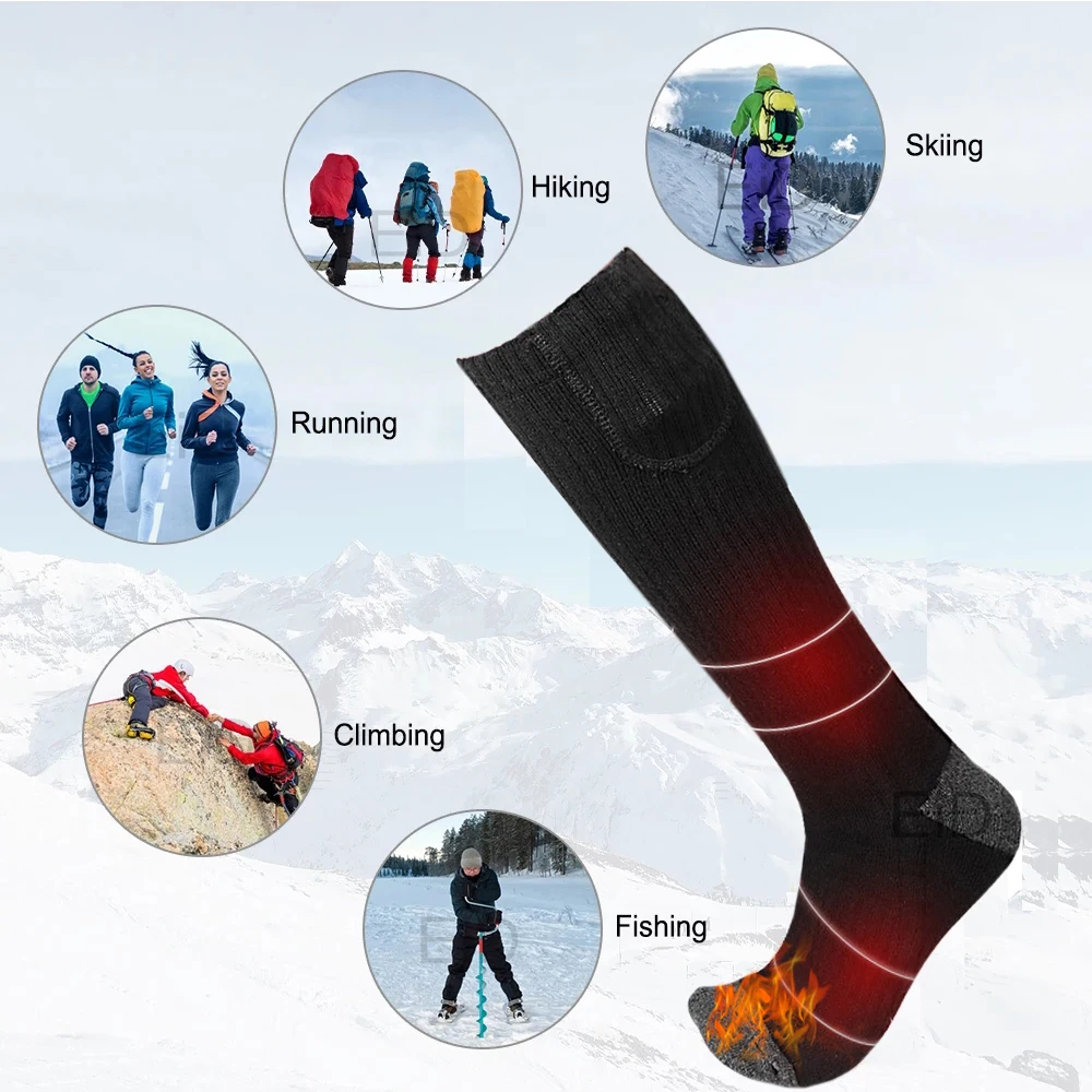 

EID Heating Sock Three Modes Thermal Electric Heated Socks Comfortable Water Resistant Electric Warm Outdoor Sports Sock Pad Set