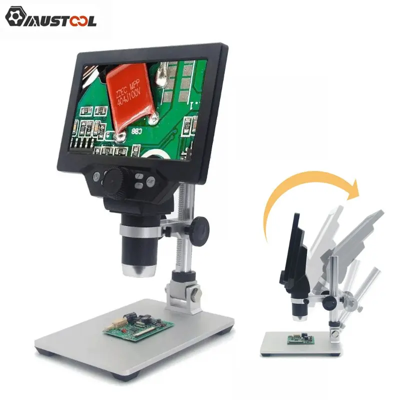 

MUSTOOL G1200 1200X Digital Microscope Electronic Video Microscope 7inch LCD 12MP Solder Phone Repair Magnifier Built-in Battery