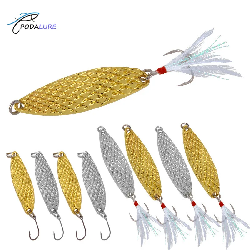 

Leech Spoon Lures Hollow Bodice Metal Hard Artificial Baits