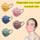 Одноразовая маска для лица для взрослых, японские цветные маски Morandi, 3-слойная ткань, дышащая защитная маска для лица