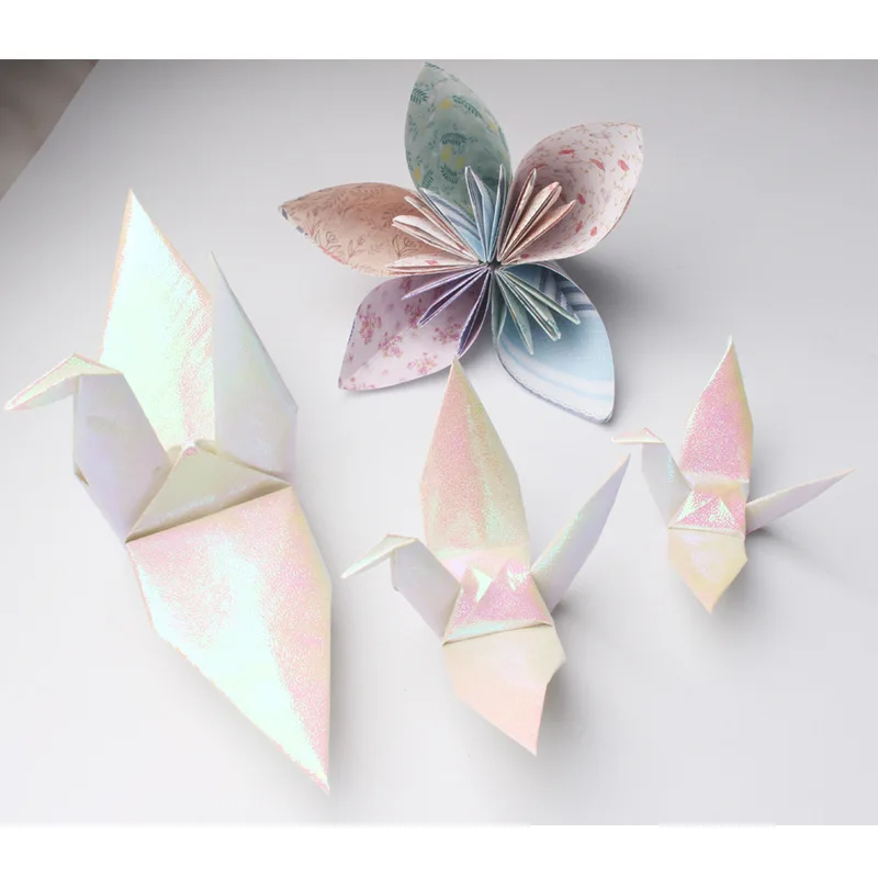 Белый 15 см сложенный ОРИГАМИ БУМАЖНЫЙ журавль птица конфеттис для украшения