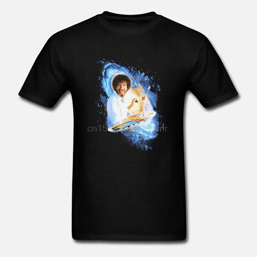 Мужская футболка Bob Ross Galaxy с графикой горячая Распродажа черная