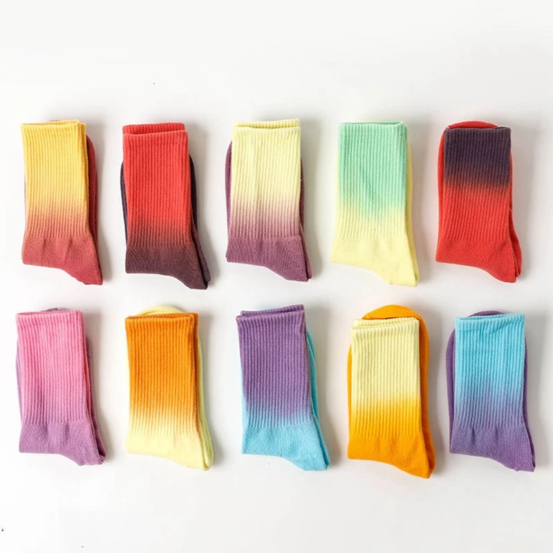 

High-top Tide Socks Tie-dye Socks Street Trend Basketball Men Socks Skateboard Socks Men And Women Solid Color Cotton Socks