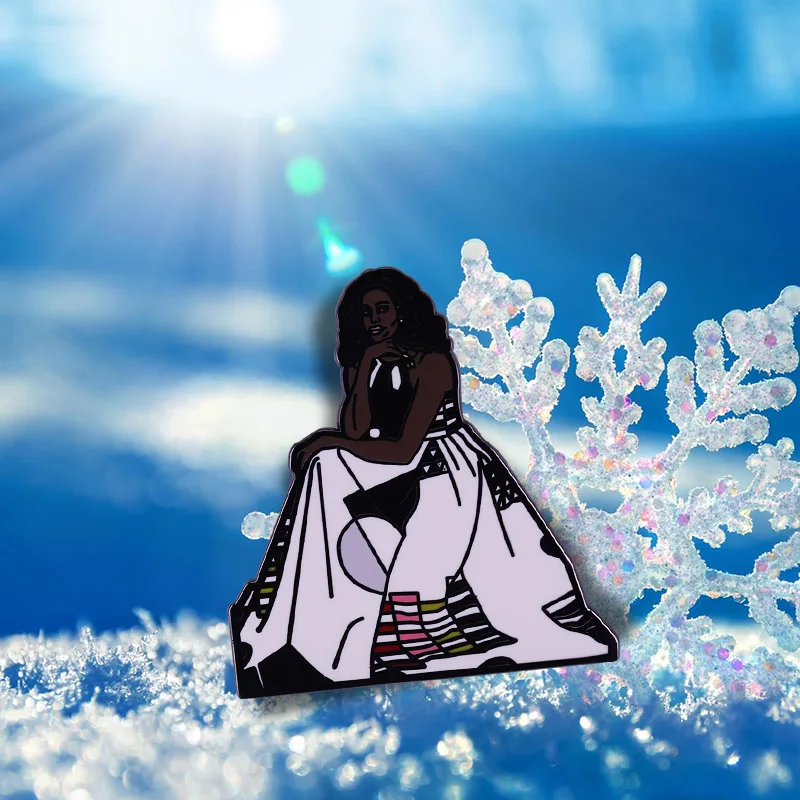 Значок на булавке Мишель Обама по официальному портрету Эми шеральд который