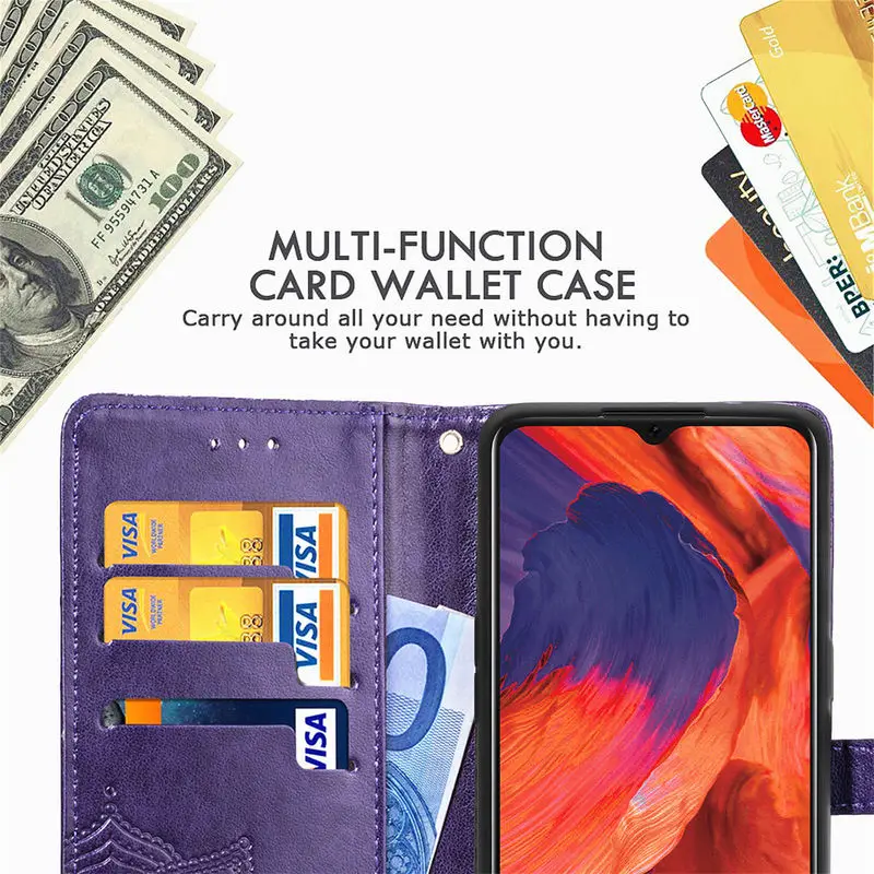 

OPPO F17 Case Luxury Flip Leather Card Slot Stand Silicone Shockproof Back Cover For OPPO F17 Shiny Diamond Phone Cases 6.44"