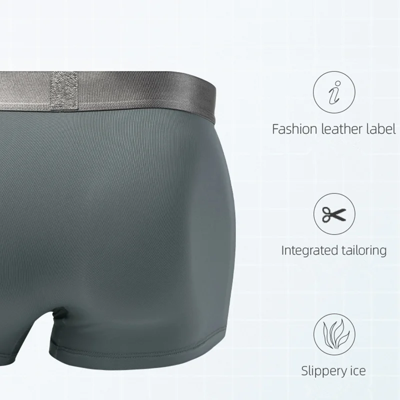 

Men's Shark Underwear Boxer Elastic Comfort Male Breathable Mesh Air Underpants Ultra-thin Ice Mask Shorts