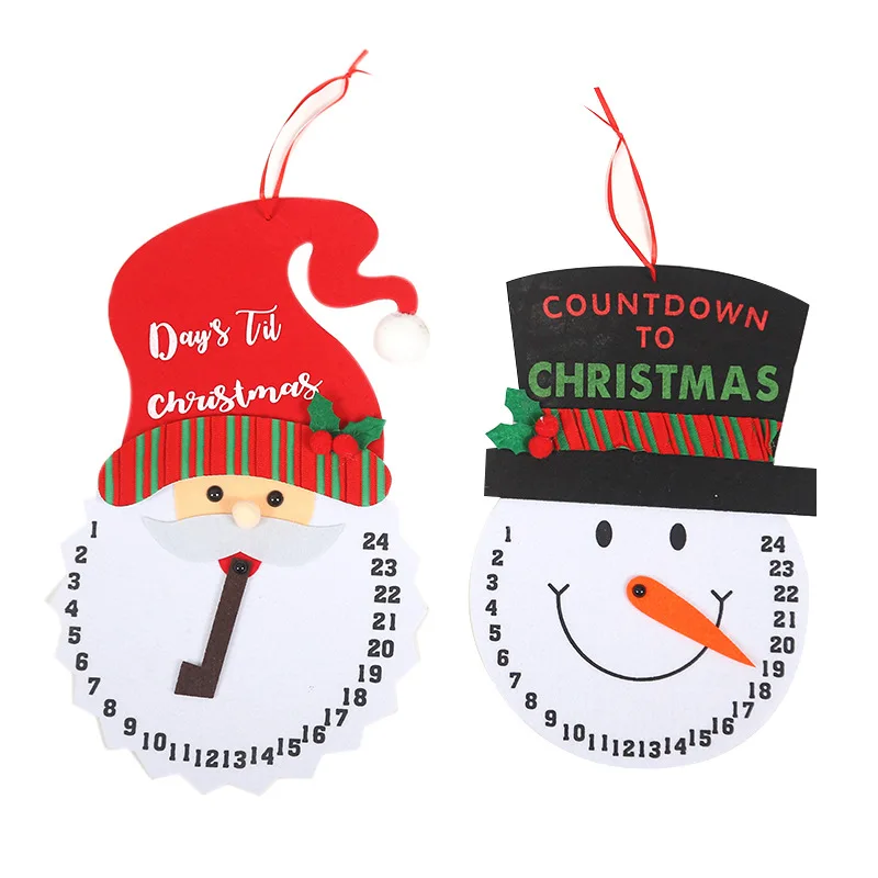 

2021 Christmas Advent Calendar Santa Claus, Snowman Reusable Countdown Calendars for Kids Xmas Decor