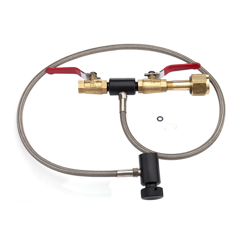 SPUNKY Paintball Deluxe Dual Valve Pro Co2 Tank Fill Station с плетеным шлангом из нержавеющей стали|fill